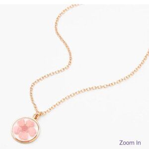 NEW! Claire's Girls Women's round flower gold-tone Pendant necklace! adjustable